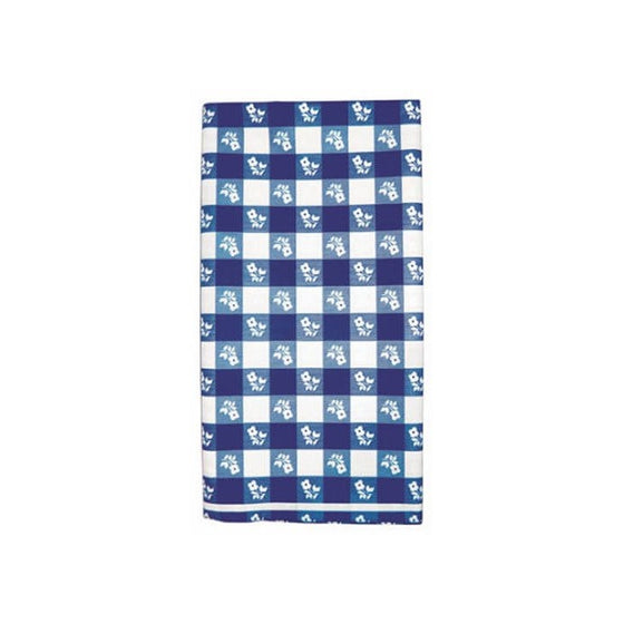 Plastic Banquet Table Cover, Blue Gingham