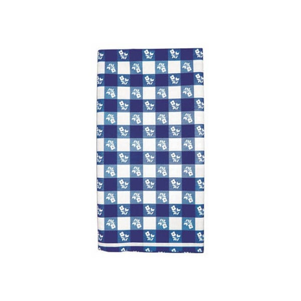 Plastic Banquet Table Cover, Blue Gingham