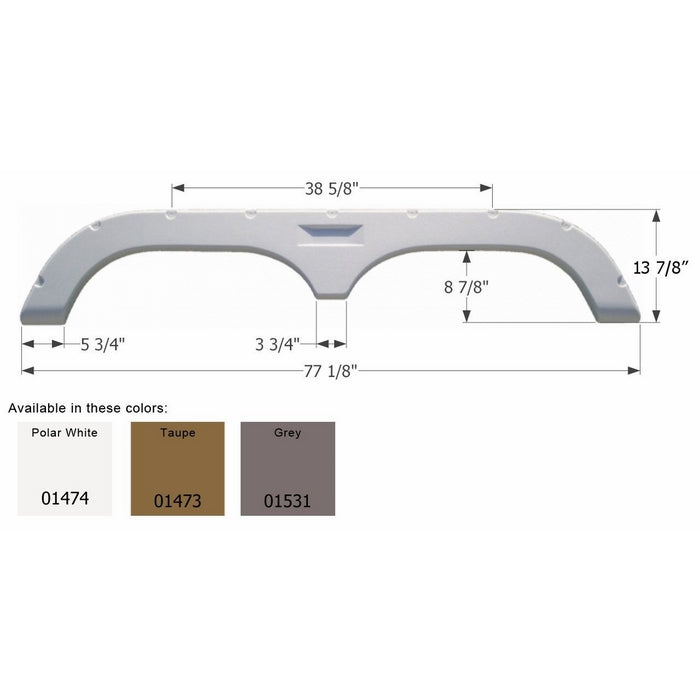 ICON Fleetwood Tandem Fender Skirt FS720, Taupe