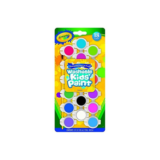 Bulk Buy: Crayola Washable Kid's Paint 18 Colors/Pkg 54-0125 (3-Pack)