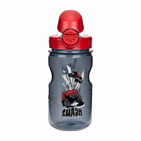 Nalgene Kids OTF Smash Bottle (Gray/Red, 12-Ounce)