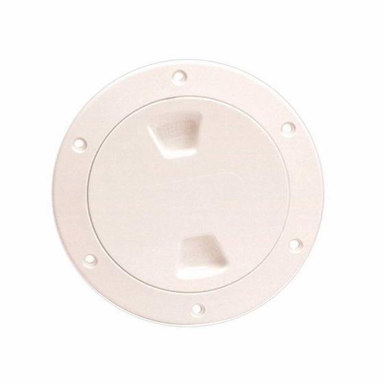 BECKSON MARINE Beckson 4" Smooth Center Screw-Out Deck Plate - Beige