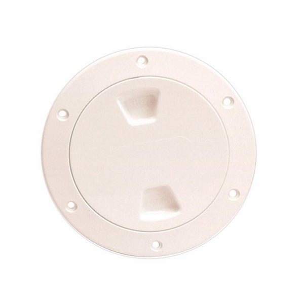 BECKSON MARINE Beckson 4" Smooth Center Screw-Out Deck Plate - Beige