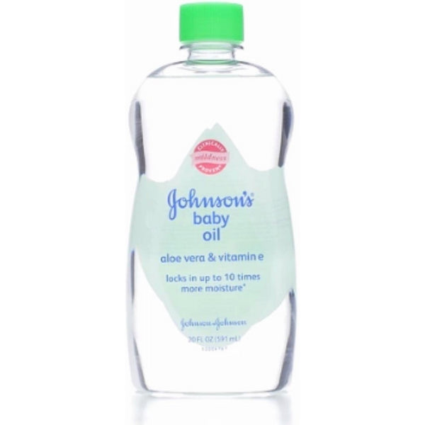 Johnson's Baby Oil With Aloe Vera & Vitamin E For Dry Skin, 20 Oz. (Pack of 6)