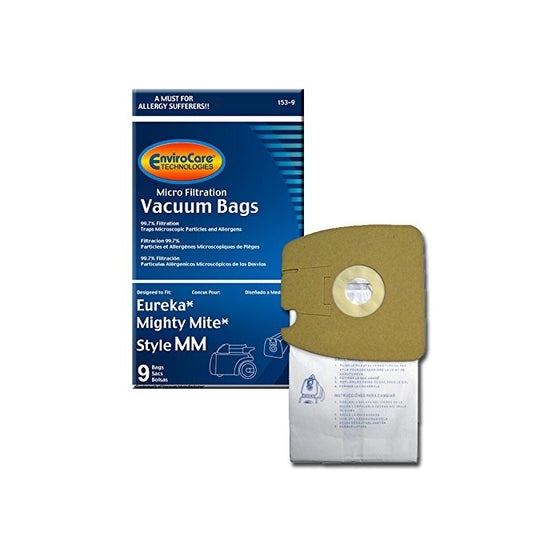 EnviroCare Eureka Part#60295C - Style MM Vacuum Bag Replacement for Eureka Mighty Mite 3670 and 3680 Series Canisters by Part#153-9 - 9/Package