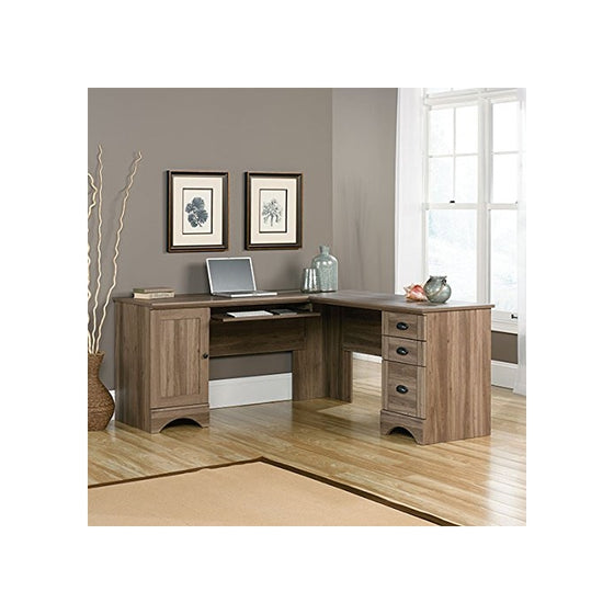 Sauder 417586 Harbor View Corner Computer Desk A2, Salt Oak