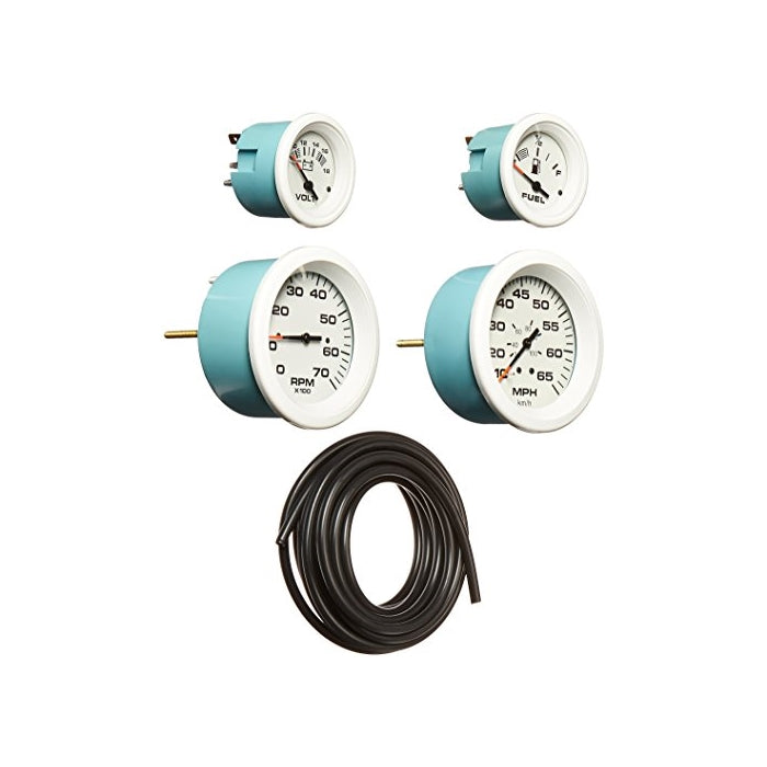 Sierra International Arctic 4 Gauge Outboard Set Includes Speedometer, Tachometer, Voltmeter & Fuel Gauges