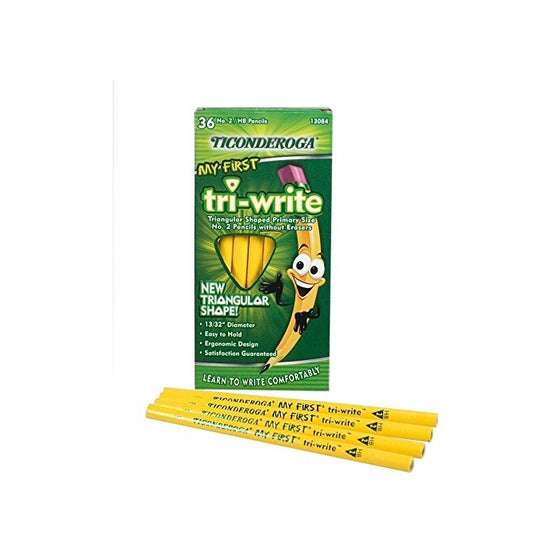 Dixon Ticonderoga My First Tri-Write Primary Pencils Without Eraser 36Ct