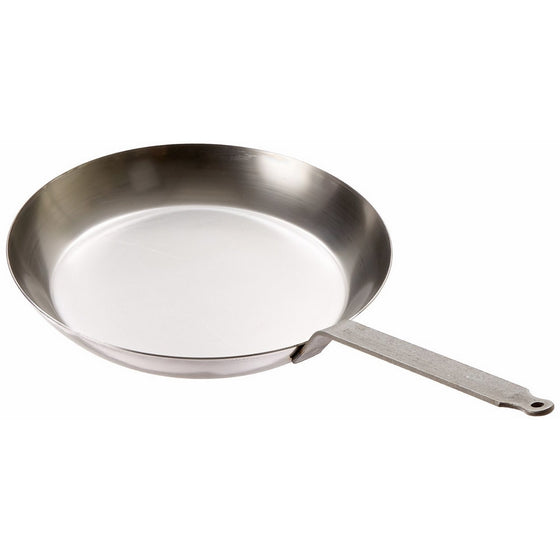 Matfer Bourgeat 062006 Black Steel Round Frying Pan, 12 5/8-Inch, Gray