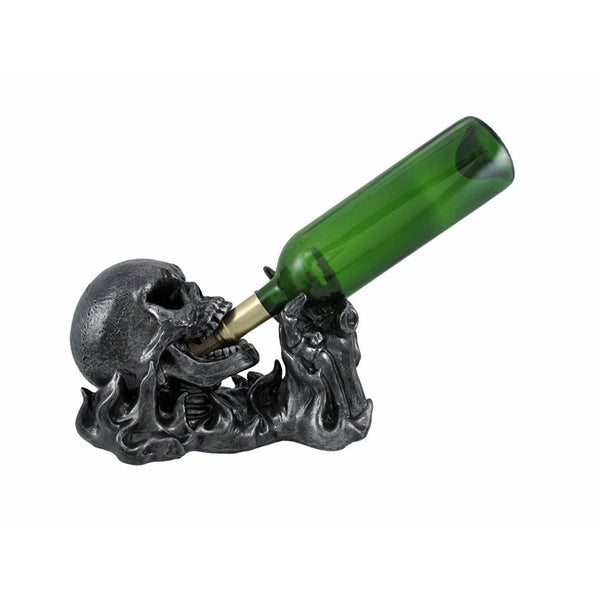 Gargle of Wine Skull Engulfed by Flames - Skeleton Wine Holder