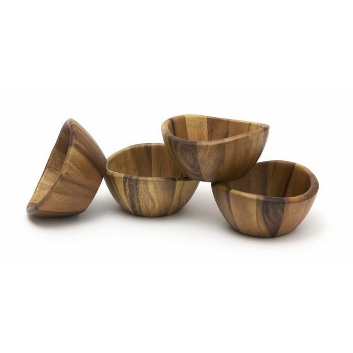 Lipper International Wave Bowls (Set of 4), Brown