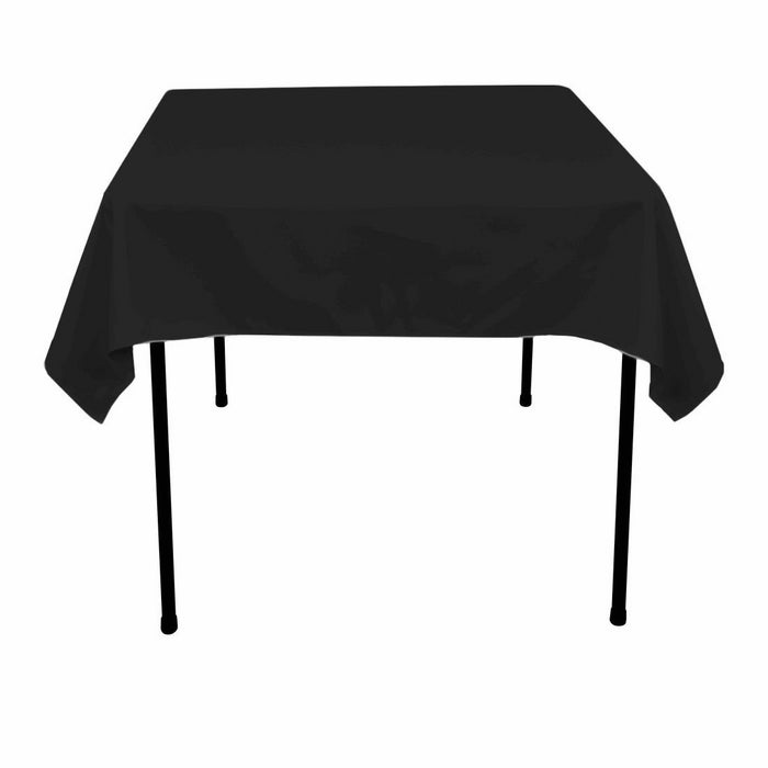 LinenTablecloth 54-Inch Square Polyester Tablecloth Black