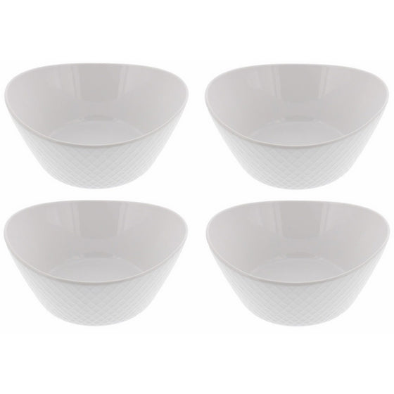 Over & Back 4-Piece 'What a Dish' Porcelain Bowl Set, White