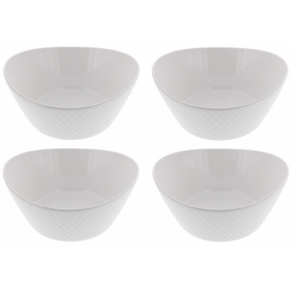 Over & Back 4-Piece 'What a Dish' Porcelain Bowl Set, White