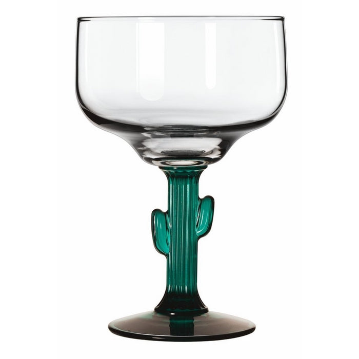 Libbey 3620JS Cactus Margarita Glass with Juniper Stem (Set of 12), Multicolor