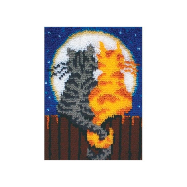 Wonderart Latch-Hook Kit, Moonlight Meow, 15" X 20"