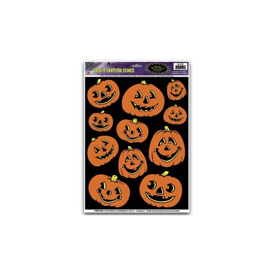 Jack-O-Lantern Clings Party Accessory (1 count) (11/Sh)