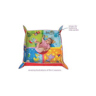 Taf Toys 4 Seasons Activity Mat with Baby Safe Mirror, Ring Rattle Teether and Rattling Ball