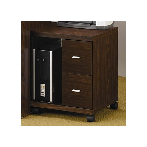 Coaster Contemporary Medium Oak Peel 2 Drawer Computer Stand