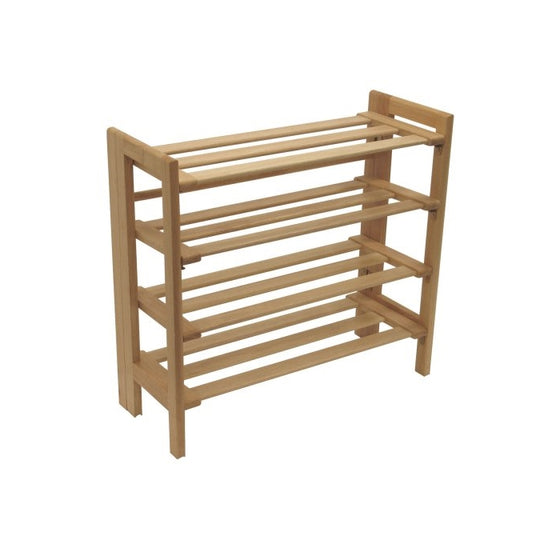 Winsome Wood Foldable 4-Tier Shoe Rack, Natural