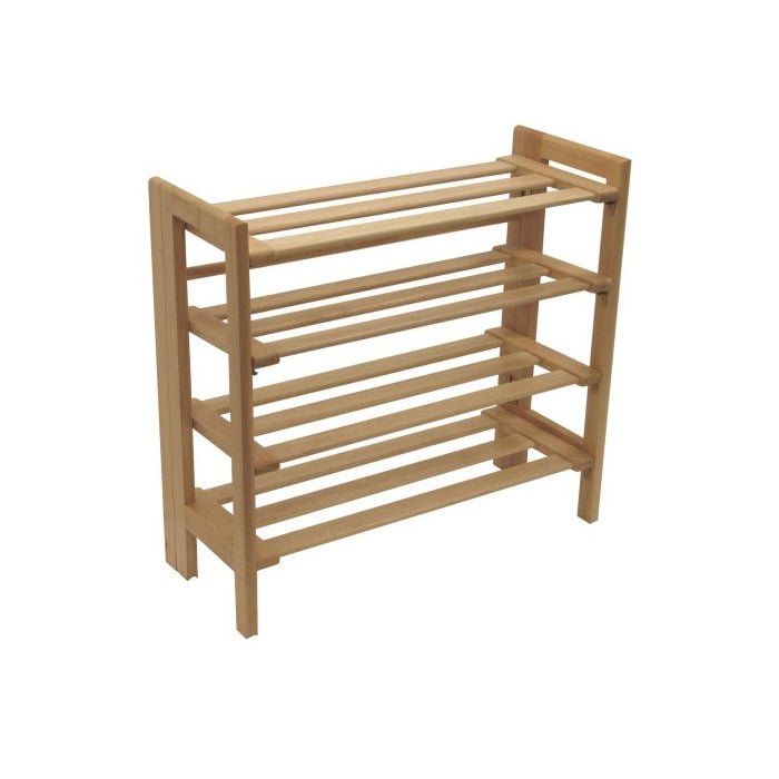 Winsome Wood Foldable 4-Tier Shoe Rack, Natural