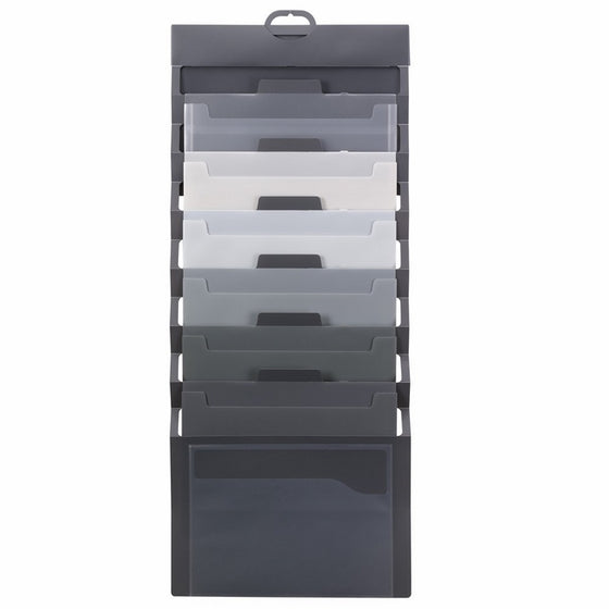 Smead Cascading Wall Organizer, 6 Pockets, Letter Size, Gray/Neutral (92061)