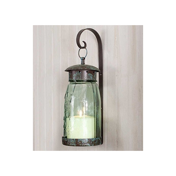 Colonial Tin Works Quart Mason Jar Hanging Wall Sconce