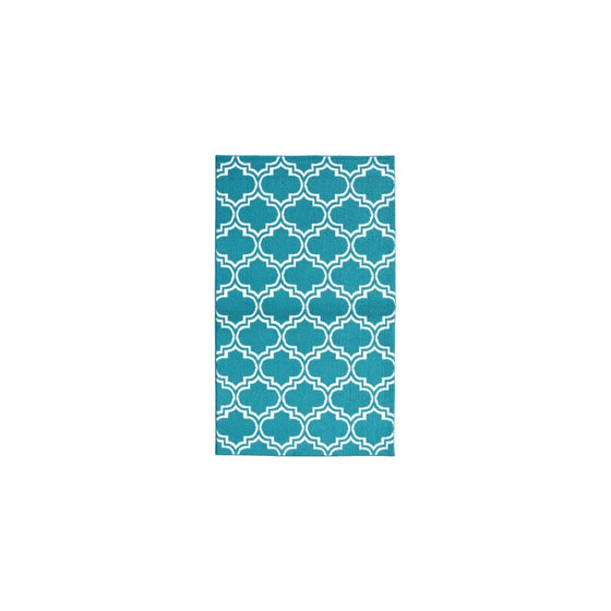 Garland Rug Silhouette Area Rug, 5 by 7-Feet, Teal/White