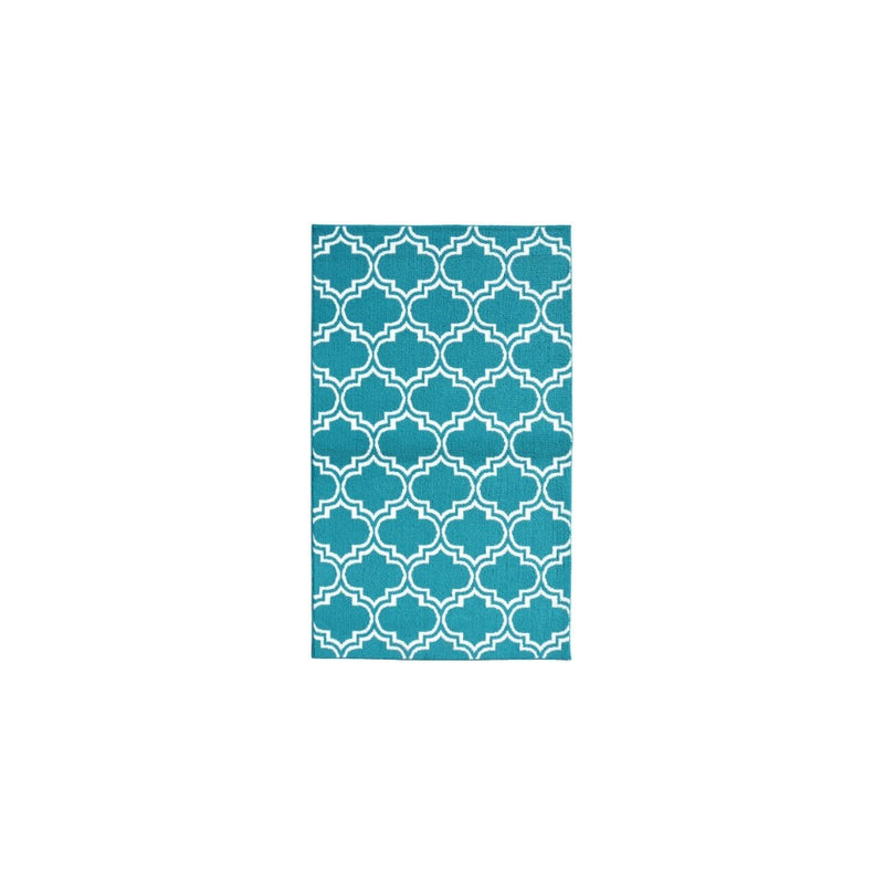 Garland Rug Silhouette Area Rug, 5 by 7-Feet, Teal/White