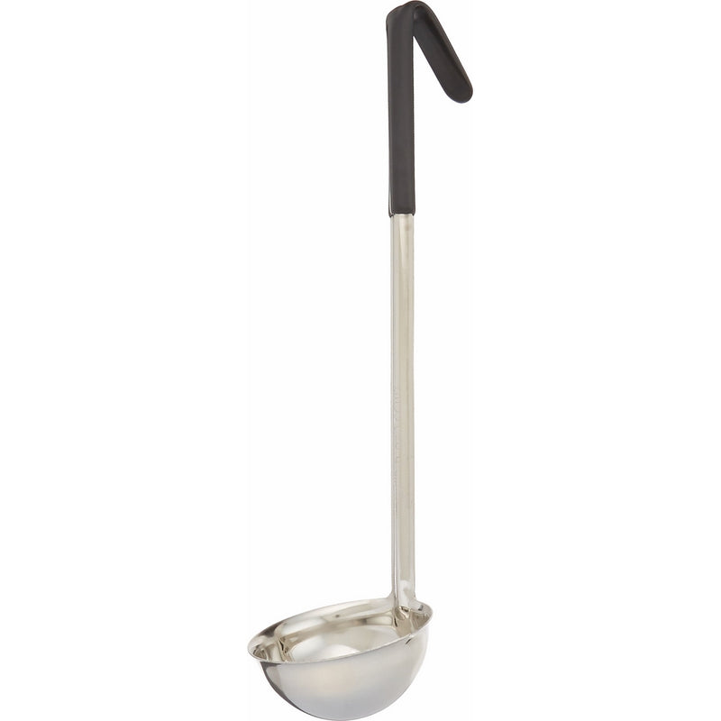 Winco LDC-6 Stainless Steel Ladle with Black Handle, 6-Ounce