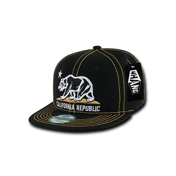 WHANG Contra Stitch Snapbacks, Black/Gold