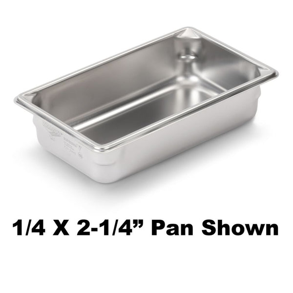 Vollrath (30442) Super Pan V Food Pan (1/4-Size, 4-Inch Deep, Stainless Steel, NSF)