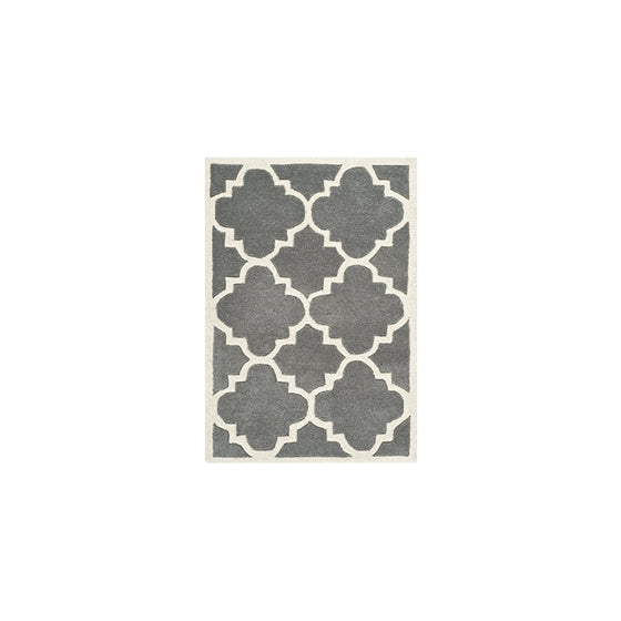 Safavieh Chatham Collection CHT730D Handmade Dark Grey and Ivory Wool Area Rug, 2 feet by 3 feet (2' x 3')