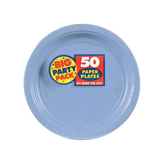 Amscan Amscan Pastel Blue Big Party Pack Dinner Plates (50 Count), 1, blue