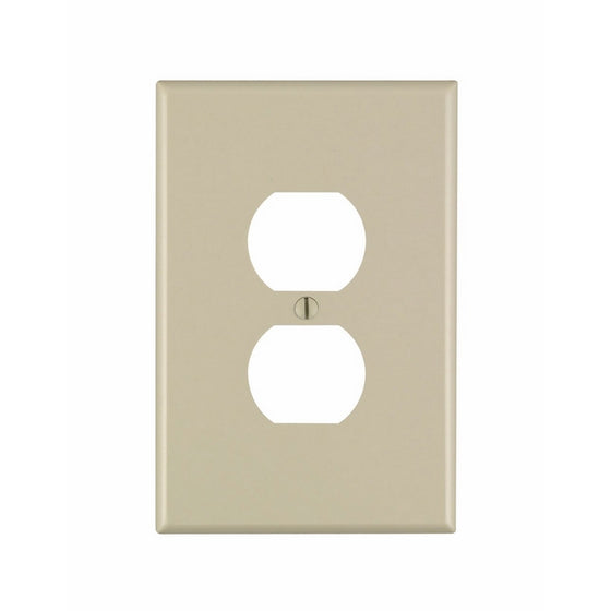 Leviton 86103 1-Gang Duplex Device Receptacle Wallplate, Oversized, Thermoset, Device Mount, Ivory