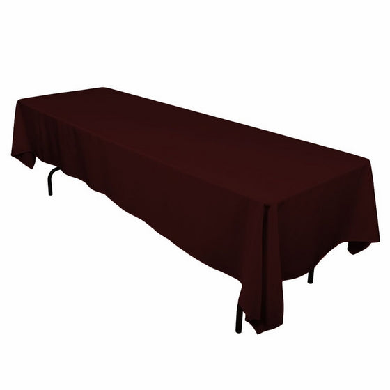 LinenTablecloth 60 x 126-Inch Rectangular Polyester Tablecloth Chocolate