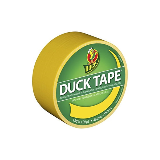 Duck Brand 1304966 Color Duct Tape, Yellow, 1.88 Inches x 20 Yards, Single Roll