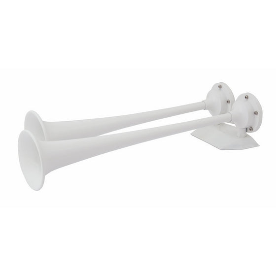 AFI 10122 Heavy Duty Marine Dual Trumpet Deck Air Horn (12-Volt, White)