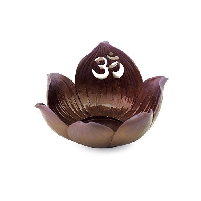 Lotus Candle Holder Om Symbol Top Incense Burner and Votive T-light Candle Holder Pedestal