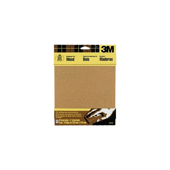 3M Garnet Sandpaper, Medium-Grit, 9-Inch by 11-Inch, 5-Sheet