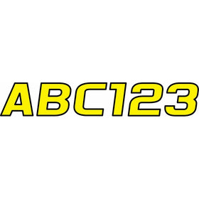 Hardline Products Series 700 Factory Matched 3-Inch Boat & PWC Registration Number Kit, Yellow/Black