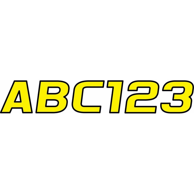 Hardline Products Series 700 Factory Matched 3-Inch Boat & PWC Registration Number Kit, Yellow/Black