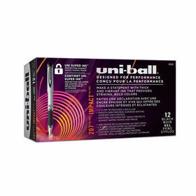 uni-ball 207 Impact Gel Pens, Bold Point (1.0mm), Black, 12 Count
