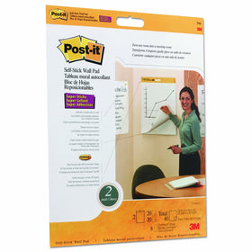 Post-it Super Sticky Wall Easel Pad, 20 x 23 Inches, 20 Sheets/Pad, 2 Pads (566), Portable White Premium Self Stick Flip Chart Paper, Rolls for Portability, Hangs with Command Strips