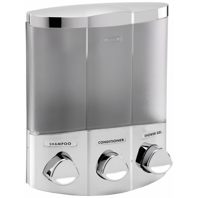 Better Living Products 76344-1 Euro Series TRIO 3-Chamber Soap and Shower Dispenser, Chrome