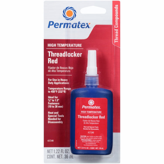 Permatex 27240 High Temperature Threadlocker Red, 36 ml