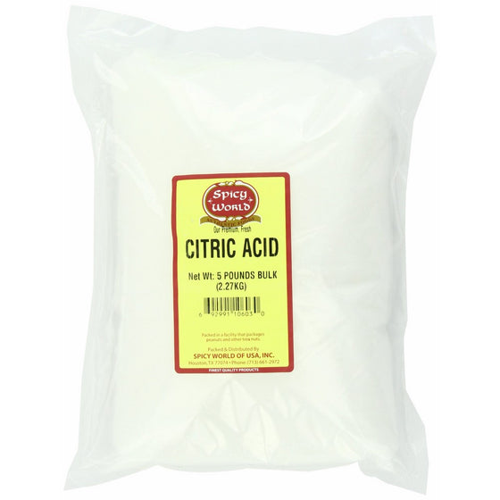 Spicy World Citric Acid, 5-Pound (Food Grade, NON-GMO)