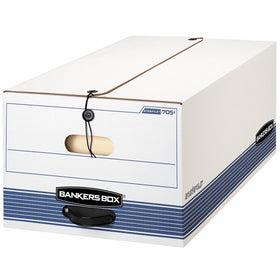 Fellowes Bankers Box STOR/FILE Medium-Duty Storage Boxes, Legal Size, String and Button, 4 Pack (0070503)