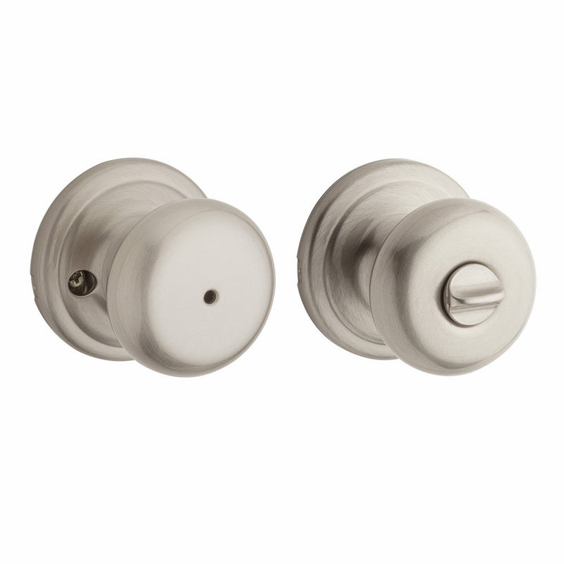 Kwikset Juno Bed/Bath Knob in Satin Nickel
