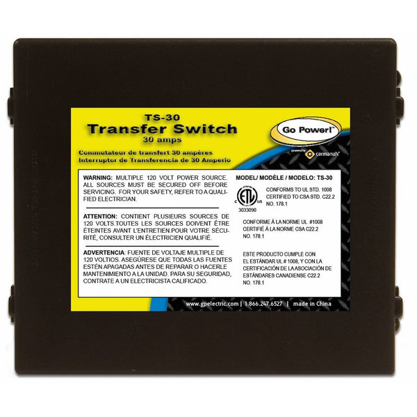 Go Power! TS-30 30 Amp Automatic Transfer Switch